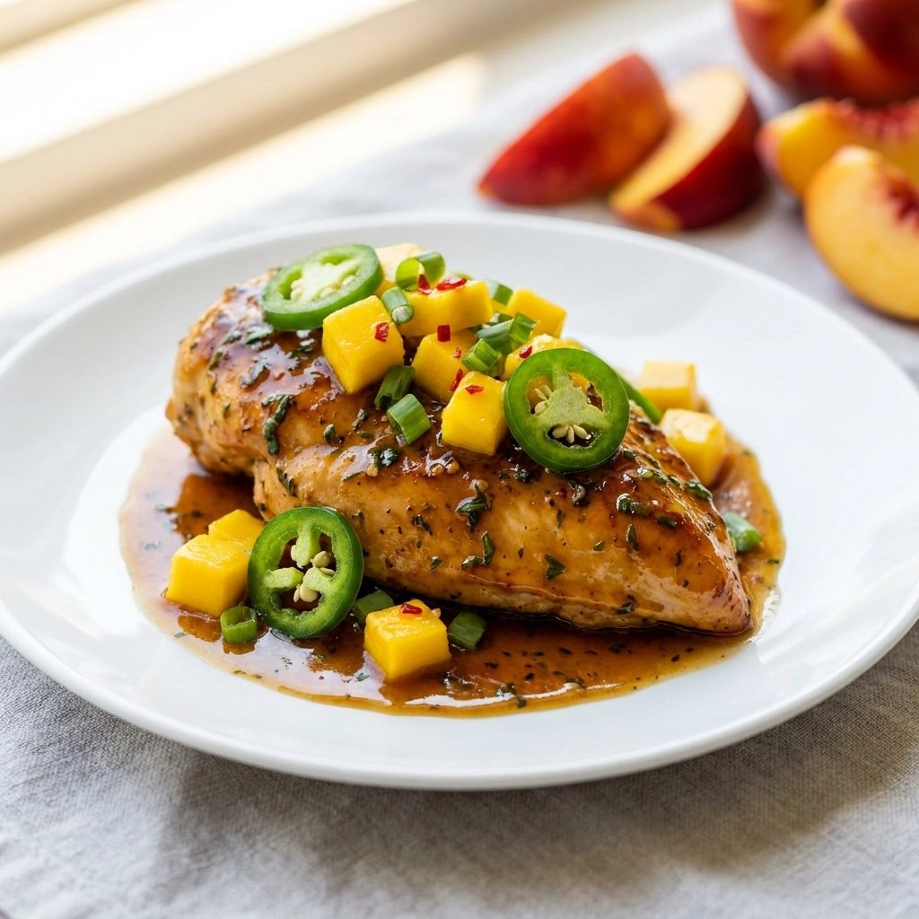 Sweet and Spicy Jalapeño Peach Chicken | Easy Summer Dinner Recipe