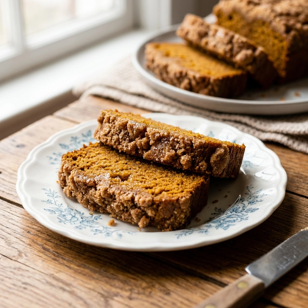 Soft Vegan Pumpkin Bread with Brown Sugar Streusel Topping | Easy Vegan Fall Baking