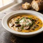 Hungarian Mushroom Soup with Smoked Paprika and Cream | Creamy Mushroom Soup Recipe