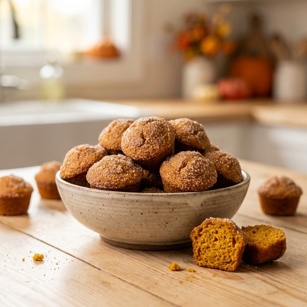 Mini Cinnamon Sugar Pumpkin Muffins | Easy Fall Baking Recipes